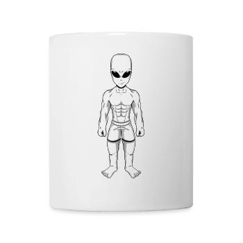 Außerirdischer Muskelheld - Tasse - Weiß - Vorne