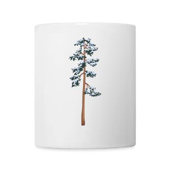 tall tree with snow - Mug - white - Front