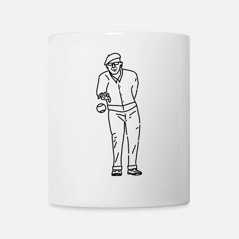 Joueur de pétanque droitier - Mug blanc - blanc