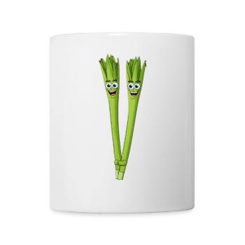 Spargelduo Lächelnd - Tasse - Weiß - Vorne