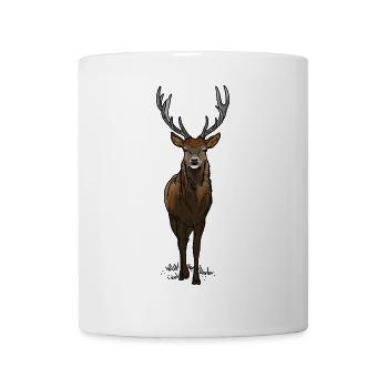 Deer with antlers - Mug - white - Front