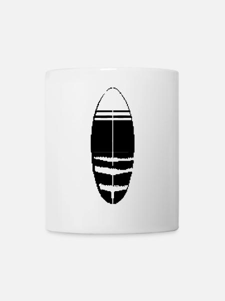 Surfbrett Pixel - Tasse - Weiß