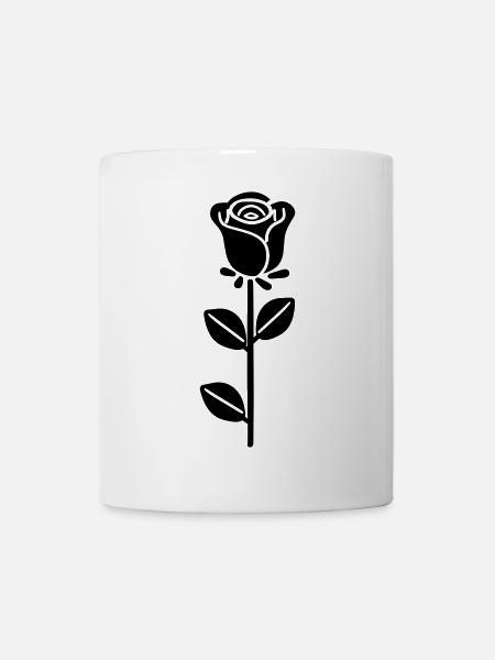 Rosa Blume - Tasse - Weiß
