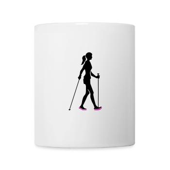 Nordic Walking Woman Icon - Mug - white - Front