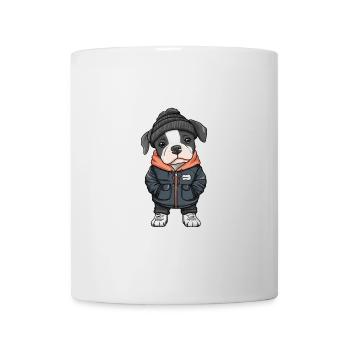 American Staffordshire Terrier Hund Winter - Tasse - Weiß - Vorne