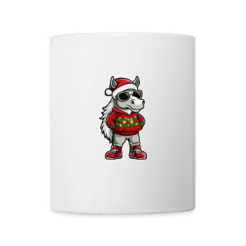 Cheval Noël Noël laid - Mug blanc - blanc - Devant