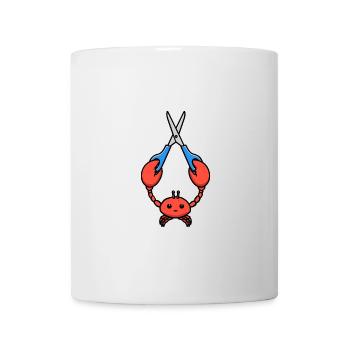 Comic Lobster Crab Lobster Spiny Lobster Blue Scissors - Mug - white - Front