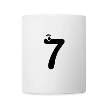 Zahl Sieben 7 Kinder Geburtstag Mathematik lernen - Tasse - Weiß - Vorne