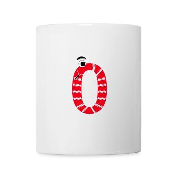 Zahl 0 Schlange rot Kinder - Tasse - Weiß - Vorne