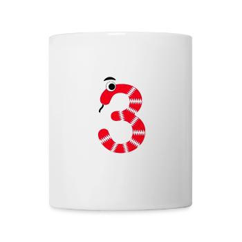 Number 3 Snake Red Kids - Mug - white - Front