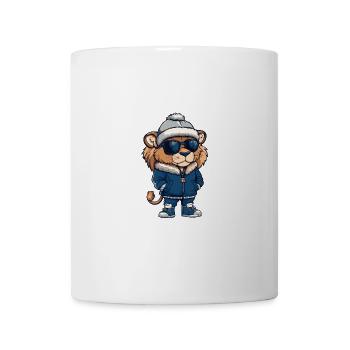 Bande dessinée d’hiver Lion - Mug blanc - blanc - Devant