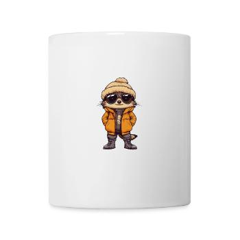 Bande dessinée d’hiver suricate - Mug blanc - blanc - Devant