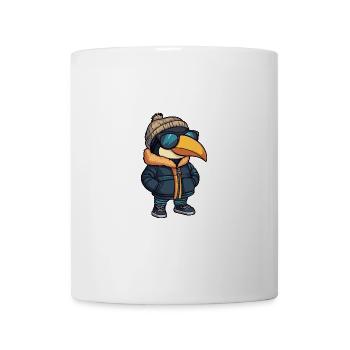 Toucan oiseau hiver bande dessinée - Mug blanc - blanc - Devant