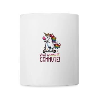 Funny Unicorn E-Scooter Commute Design - Tasse - Weiß - Vorne
