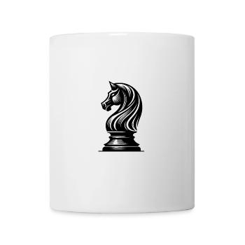 Schachspiel Pferd Schachfigur Springer Zeichnung - Tasse - Weiß - Vorne