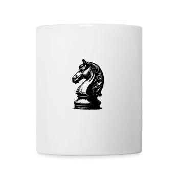 Schachspiel Schachfigur Pferd Springer - Tasse - Weiß - Vorne