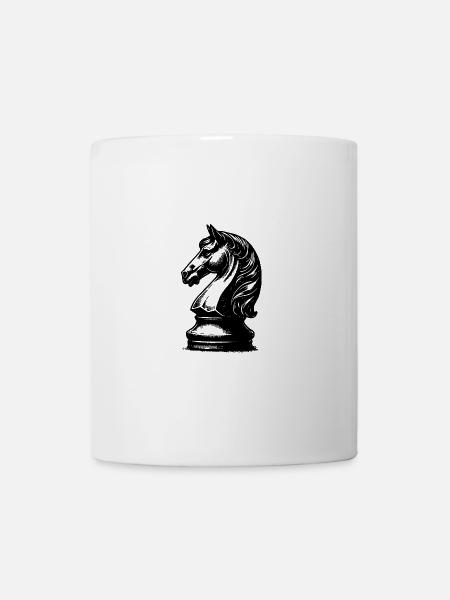 Schachspiel Schachfigur Pferd Springer - Tasse - Weiß