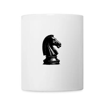 Chessboard with chess pieces king and pawns - Mug - white - Front