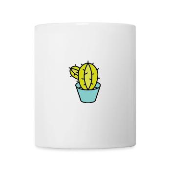 Small green cactus in pot - Mug - white - Front