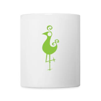 GREENEY bird 3 échasses design green green bird - Mug blanc - blanc - Devant