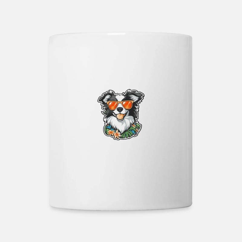 Border Collie Hund Cool Sommer - Tasse - Weiß
