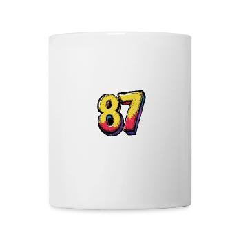 87 Zahl Comic - Tasse - Weiß - Vorne