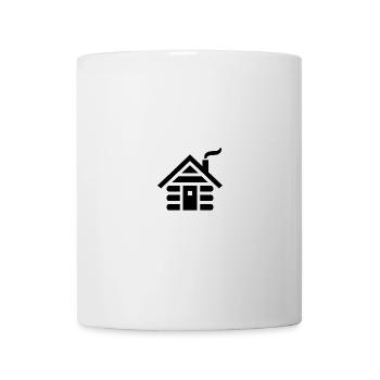 Hut with smoke (black) - Mug - white - Front