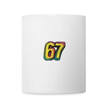 67 Zahl Comic - Tasse - Weiß - Vorne
