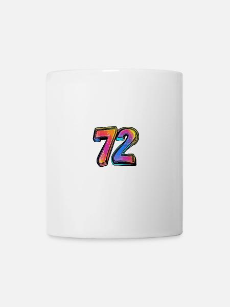 72 Zahl Comic - Tasse - Weiß