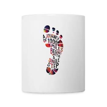 Walking Walk Footprint Miles Step Running Women - Mug - white - Front