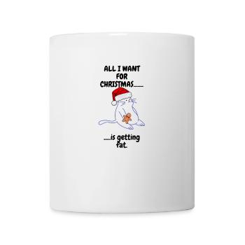 FAT Cat Weihnachten, Weihnachts-Katze, Fest - Tasse - Weiß - Vorne