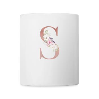 Monogramme S Floral personnalisable - Mug blanc - blanc - Devant