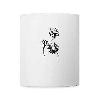 Fleurs dessinées à la main - Mug blanc - blanc - Devant