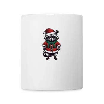 Cadeau de Noël du Père Noël raton laveur - Mug blanc - blanc - Devant