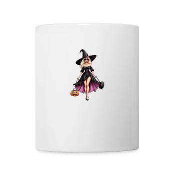 Sorcière Femme Halloween Costume Cadeau Citrouille - Mug blanc - blanc - Devant