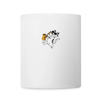 Katze Blaskapelle Saxophon Sonnebrille - Tasse - Weiß - Vorne
