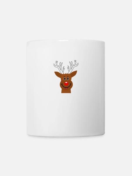 Rentier Rudolph Geschenkidee - Tasse - Weiß