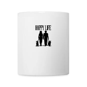 chiens vie heureuse famille - couple d'amoureux avec des chiens - Mug blanc - blanc - Devant