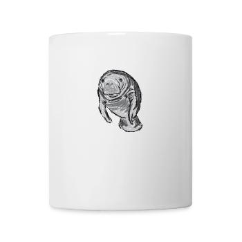 Design avec la laque / Oeuvres d’art avec une Manatee - Mug blanc - blanc - Devant
