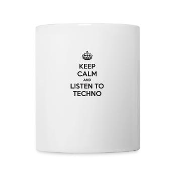Bleib ruhig und höre Techno - Tasse - Weiß - Vorne