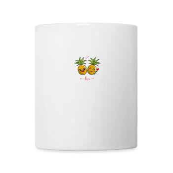 Pink love pineapple in heart - Mug - white - Front