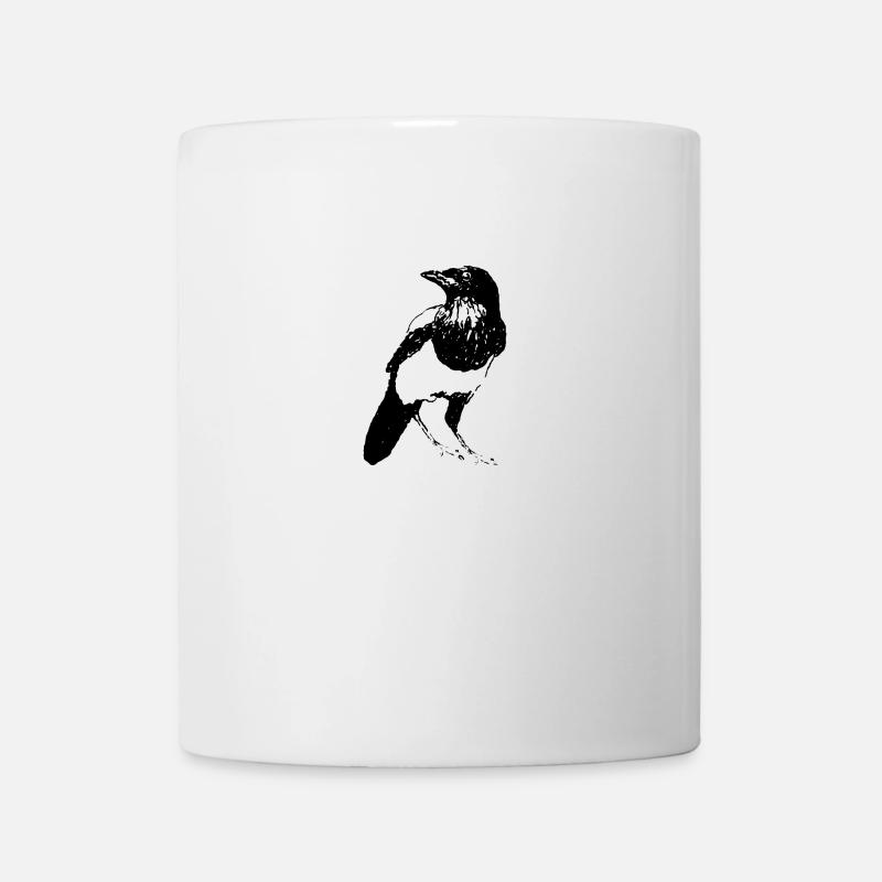 Elster Vogel * Magpie Bird * Jack Joblin Design - Tasse - Weiß