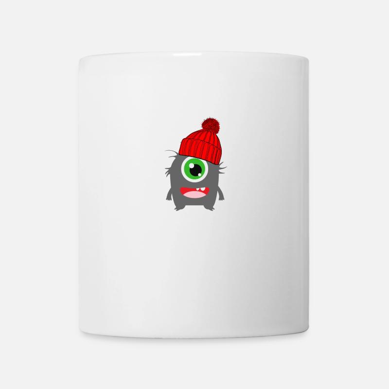 Monster Einäugi hiver rouge - Mug blanc - blanc