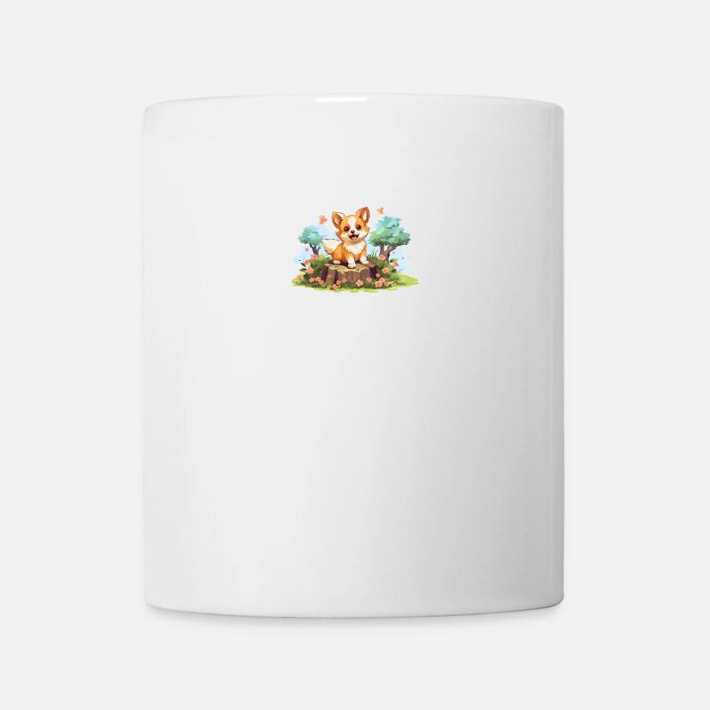 Chien jouant dans le jardin - Mug blanc - blanc