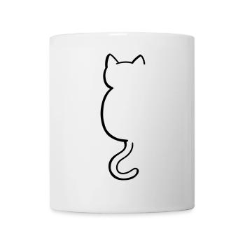 Katze Silouette - Tasse - Weiß - Vorne