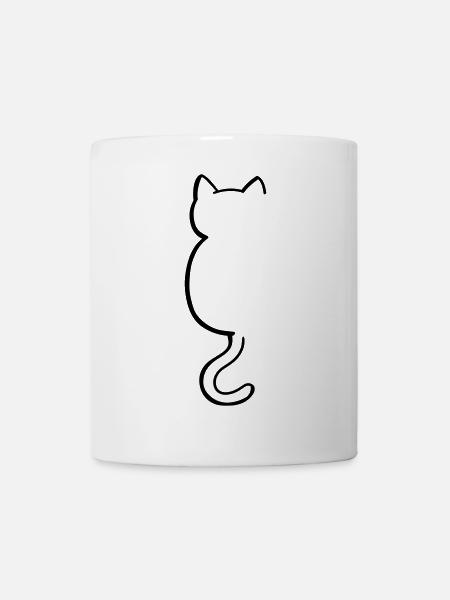 Katze Silouette - Tasse - Weiß