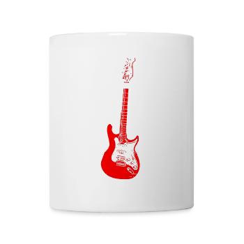 Rotes E-Gitarre Blumenriss - Tasse - Weiß - Vorne