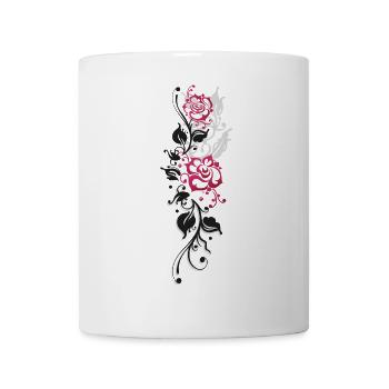 Rosen Blätter Pink - Tasse - Weiß - Vorne