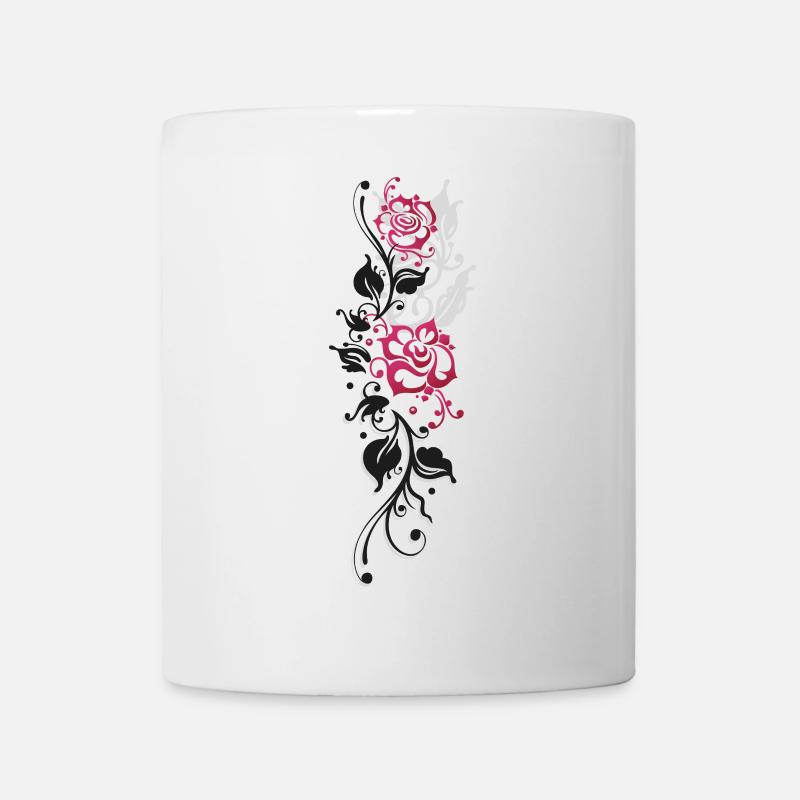 Rosen Blätter Pink - Tasse - Weiß