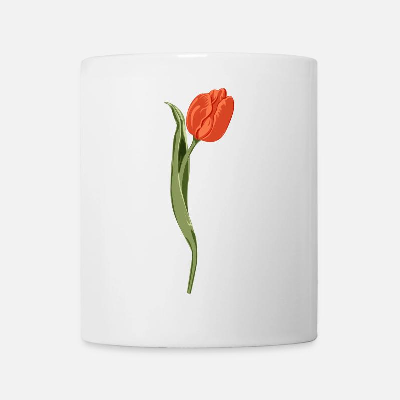 Lebendige rote Tulpe Illustration - Tasse - Weiß